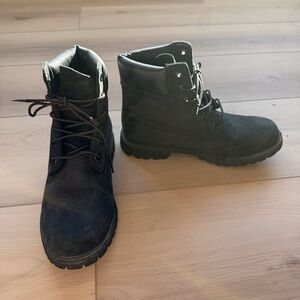 Timberland Women's Nubuk 6” Premium Black Lace Up Boots Size 9